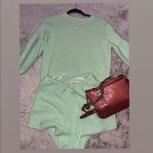 Sabo Skirt Mint Green Sweater Set